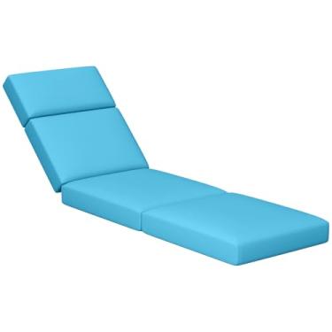 Imagem de Almofadas de espreguiçadeira para ambientes externos, 182 x 53 x 10 cm para móveis ao ar livre - Almofada de substituição à prova d'água para sala de estar e pátio, almofada grossa resistente ao