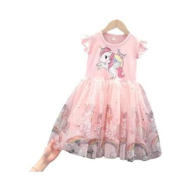 Imagem de Vestido De Princesa De Verão Para Meninas, Roupa Infantil Com Manga Vo