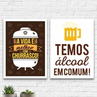 Imagem de Kit 2 Quadros Para Cantinho Do Churrasco 45X34Cm