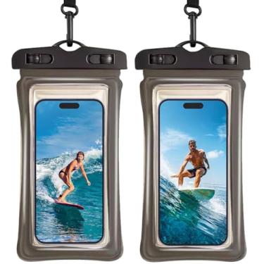 Imagem de Bolsa de telefone flutuante à prova d'água, pacote com 2, capa para celular IPX8 impermeável, bolsa seca para caiaque/praia/cruzeiro, bolsa à prova d'água para iPhone 17 16 15 Pro Max, Samsung S25