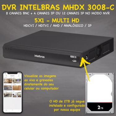 Imagem de Kit Cftv 8 Cameras Full Hd Vhl 1220 Dvr Intelbras 3008-c 2tb