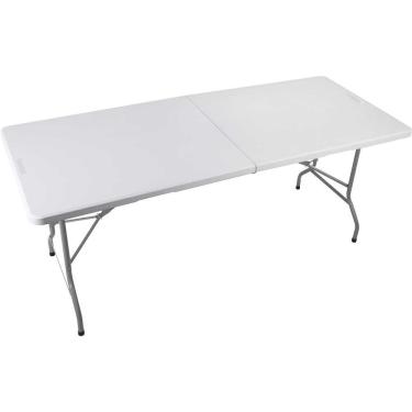 Imagem de Mesa Plástica Dobrável Retangular 180Cm Branca Vonder