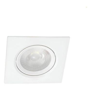 Imagem de Spot Led Embutir 5w Quadrado Direcionável Branco Pvc Bivolt Branco Que