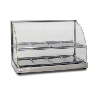 Imagem de Estufa Vitrine Curva Dupla para Salgado 8 Bandejas W8BD Titã, 110V