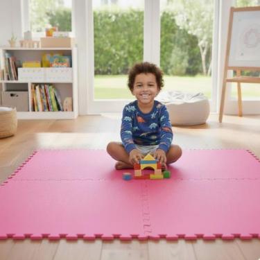 Imagem de Kit 12 Placas Tatame Tapete EVA 50x50cm 10mm Linha Econômica Piso Anti