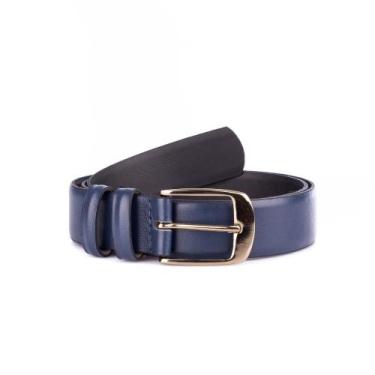 Imagem de Cinto largo de couro Thalia azul Feminino - tam. 95, Azul