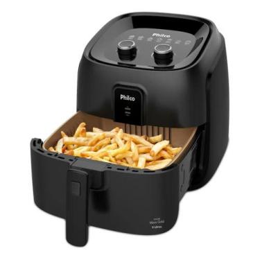 Imagem de Air Fryer Philco 9l 2000w Cesto Quadrado Gold Paf90b Cor Pre, 110V