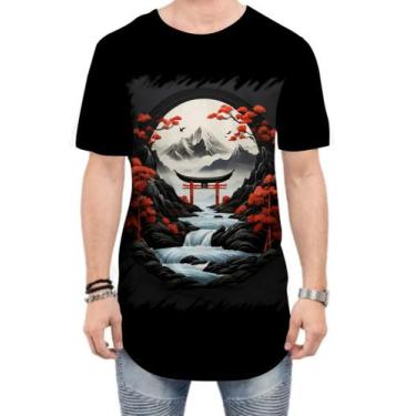 Imagem de Camiseta Longline Paisagem Oriental Portão Torii 24 - Kasubeck Store®,