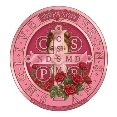 Imagem de Adesivo Medalha de São Bento com Santa Teresinha do Menino Jesus 10 cm