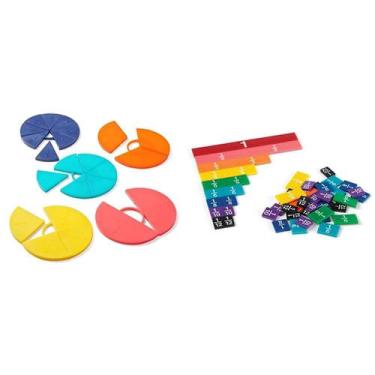 Imagem de Conjunto de manipulativos plásticos de frações hand2mind com círculos 