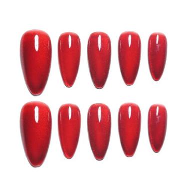 Imagem de Unhas Postiças Sun&Beam Nails Médio Amêndoa Borgonha