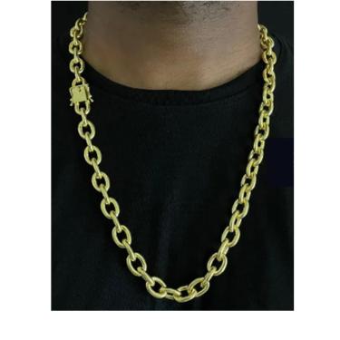 Imagem de Cordão Corrente Cadeado 12mm de moeda antiga