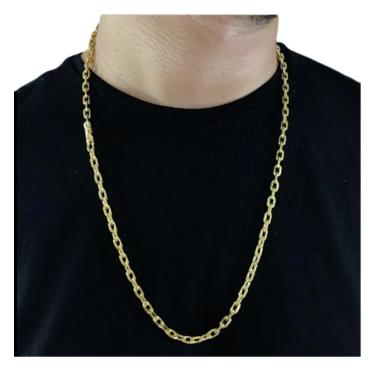 Imagem de Cordão Corrente Cadeado de Quina 5mm Moeda antiga