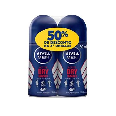 Imagem de Kit com 2 Desodorantes Antitranspirante Roll On NIVEA Men Dry Impact 50ml, Nivea