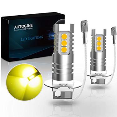 Imagem de AUTOGINE Lâmpadas de neblina de LED H3, 2000 lúmens extremamente brilhantes 3030-SMD H3 lâmpadas LED com projetor para carros de motocicleta caminhões SUV luzes de neblina DRL (amarelo dourado 3000K)