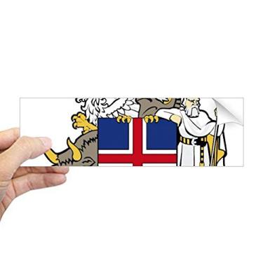 Imagem de DIYthinker Adesivo retangular com emblema nacional da Islândia europeu, decalque para janela