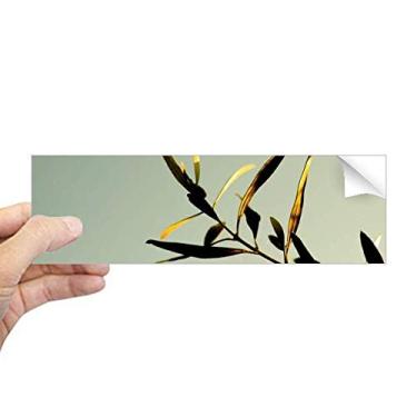 Imagem de DIYthinker Adesivo de para-choques retangular simples com imagem natural de folhas para notebook, decalque de janela