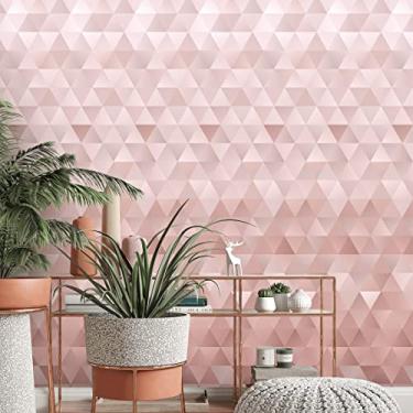 Imagem de Papel de Parede Rose Gold Mayra Adesivo Autocolante Lavável Rosa