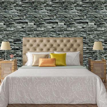 Imagem de Papel De Parede Adesivo Pedra Canjiquinha Rustica Lavável Cozinha 3 Metros