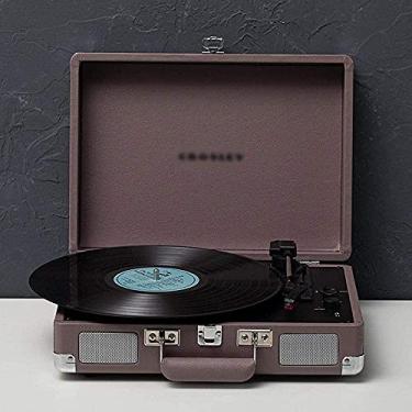 Imagem de Toca-discos, toca-discos retrô de vinil, fonógrafo Bluetooth portátil toca-discos toca-discos de 3 velocidades com construído (fonógrafo vintage) Olá