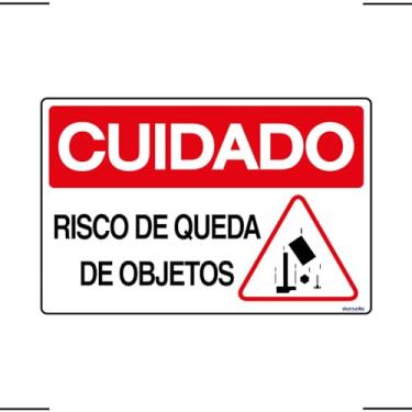 Imagem de Placa De Sinalização Cuidado Risco De Queda De Objetos 30x20 Ekomunike - S-226/2 F9e