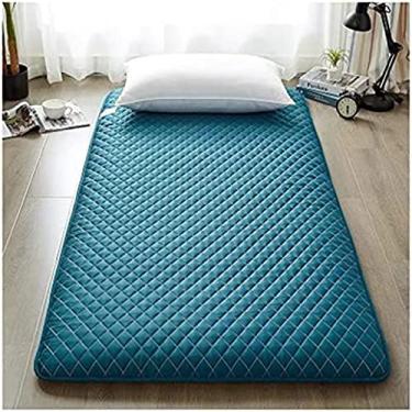 Imagem de Colchões de tatami japonês Futon, colchão de chão espesso, almofada de dormir portátil macia dobrável, colchão duplo de solteiro, sofás-cama com espreguiçadeira, verde malaquita, 120 x 200 c