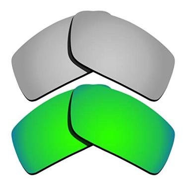 Imagem de Lentes de reposição polarizadas para Oakley Gascan - Revestimento espelhado prateado e verde