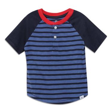 Imagem de Camiseta Bebê GAP Listrada Com Botões Masculina-Masculino