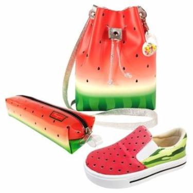 Imagem de Kit Infantil Bolsa, Tênis e Estojo Melancia, Magicc Kids-Feminino