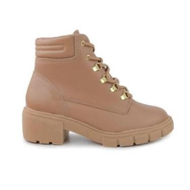 Imagem de Bota Feminina Beira Rio Coturno Cano Baixo Bege - 9077-Feminino