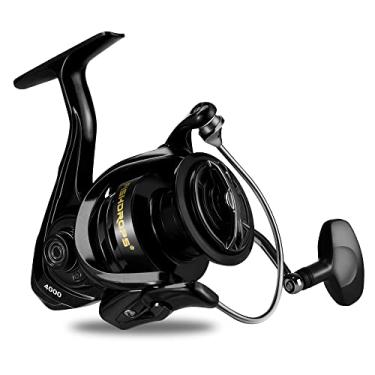 Imagem de Carretilhas molinete de pesca Fishdrops, 5 + 1BB Ultraleve Saltwater Spinning Reel, 16,5 LBs Max Drag, 5.1: 1/5.5: 1 Alta Velocidade Ultra Suave Poderoso com CNC Alumínio Carretel Spinning Água Doce