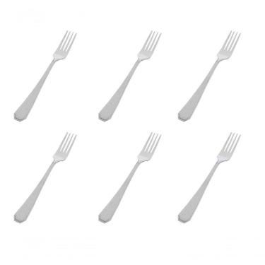 Imagem de Kit 6 Garfo De Sobremesa Aço Inox Linha Victoria Garfo Grande Sobmresa Almoço Faqueiro