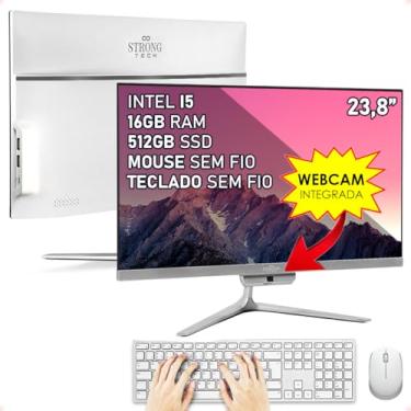 Imagem de Computador Completo All In One Intel Core i5 23,8" Full HD 16GB SSD 512GB 4 Núcleos Super Turbo Hdmi Teclado e Mouse Strong Tech