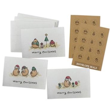 Imagem de Sugartown Greetings Cartões de Natal de frango - 24 cartões de Natal de frango com envelopes - Inclui selos de adesivos Kraft