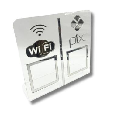 Imagem de Expositor DUPLO WI-FI - PIX - Cristal com Prata - Lm Balcoes