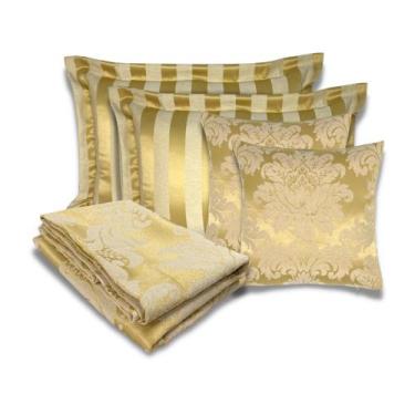 Imagem de Jogo de peseira xale para cama com 2 capas de almofada e 2 porta trave