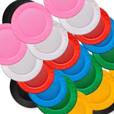 Imagem de 10 Pratos descartáveis 15cm color decoração festa - Regina Festas ltda
