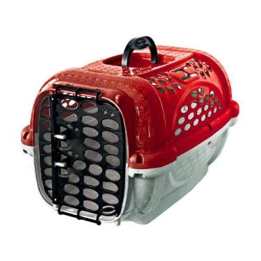 Imagem de Caixa de Transporte Panther Pop Plast Pet Vermelha para Cães e Gatos -
