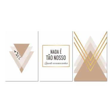 Imagem de Kit 3 Placas Decorativas Geométrico Frases 20x30 cm Mdf - Art Print
