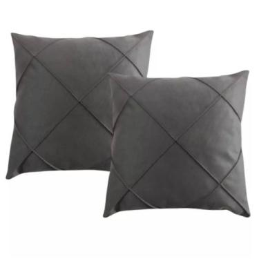Imagem de Kit Com 02 Capas de Almofadas Decorativas em Suede Drapeada 45x45cm Sa