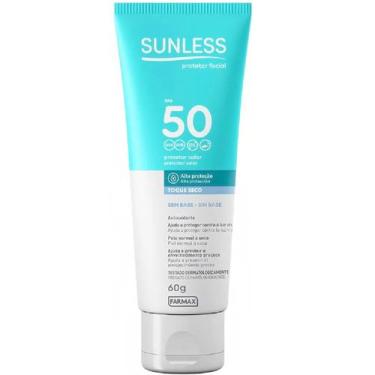 Imagem de Protetor Solar Facial Toque Seco Sem Base FPS 50 Sunless 60g - Farmax