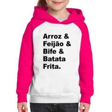 Imagem de Moletom Infantil Arroz & Feijão & Bife & Batata Frita - Foca na Moda, 