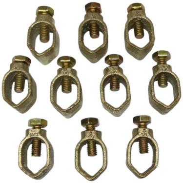 Imagem de Kit 10 Grampo de Aterramento Simples para Haste de 1/2 até 5/8 Conecto
