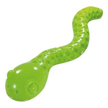 Imagem de Jambo Pet, Brinquedo Porta Petisco com Aberturas para Cachorro em Borracha Cobra Pequeno — Verde