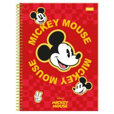 Imagem de Caderno Mickey Mouse Disney Espiral 1 Matéria 80F Escolar, Vermelho