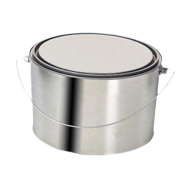 Imagem de WeiLaiKeQi Lata de tinta, balde de tinta de metal, ferro, multiuso, com tampa, recipiente de tinta, balde de tinta para projetos DIY de verniz de tinta, 2 L