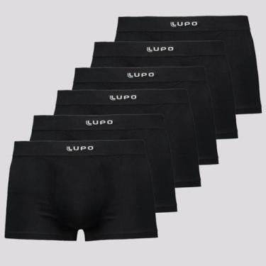 Imagem de Kit 6 Cuecas Sunga Lupo Microfibra Preta, GG