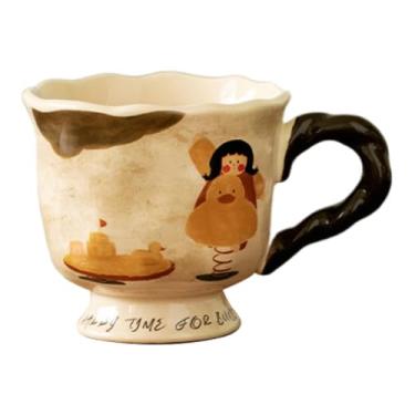 Imagem de YWJLQH Caneca de café cerâmica copo foto adereços drinkware artesanal com alça grande caneca de café da manhã para casamento bar festa em casa hotel