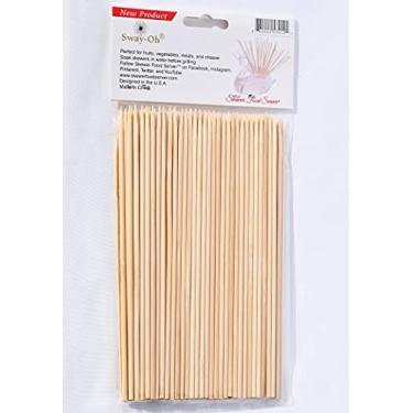 Imagem de Skewer Food Server Espetos de Bambu Natural Sway-Oh de 6", 100 Unidades-Ø=2 Mm. Bambu Natural. Espetos de Bambu Fortes E Duráveis para Exibir Frutas, Vegetais, Carnes, Queijos, Sobremesas E Outros Ape