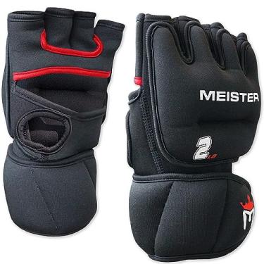 Imagem de Meister Luvas pesadas de neoprene de 900 g para mãos cardio e pesadas (par) - 900 g x 2 - preto/vermelho